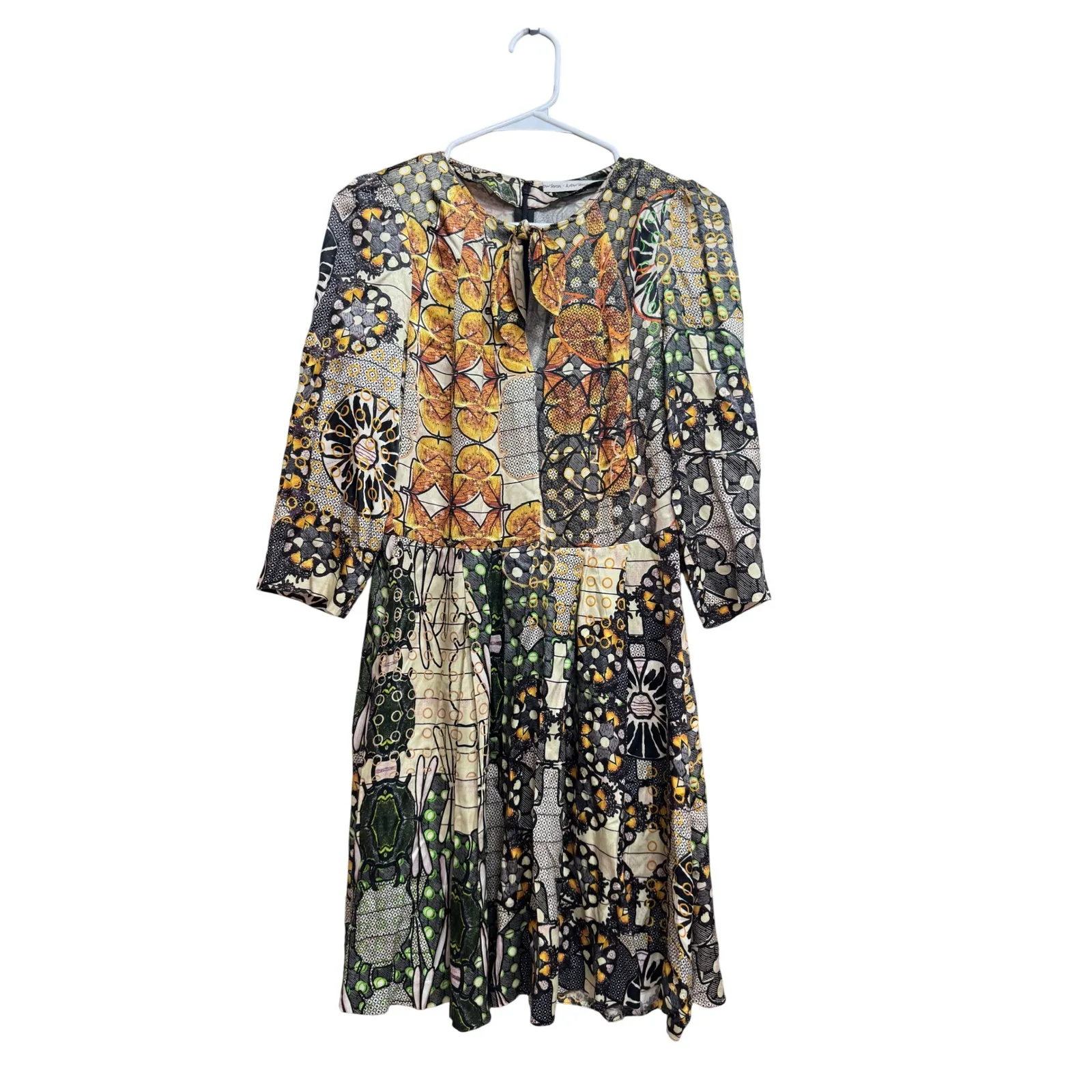 & Other Stories Dress Size 8‎ Tie Neck Unique Floral Print - Image 2