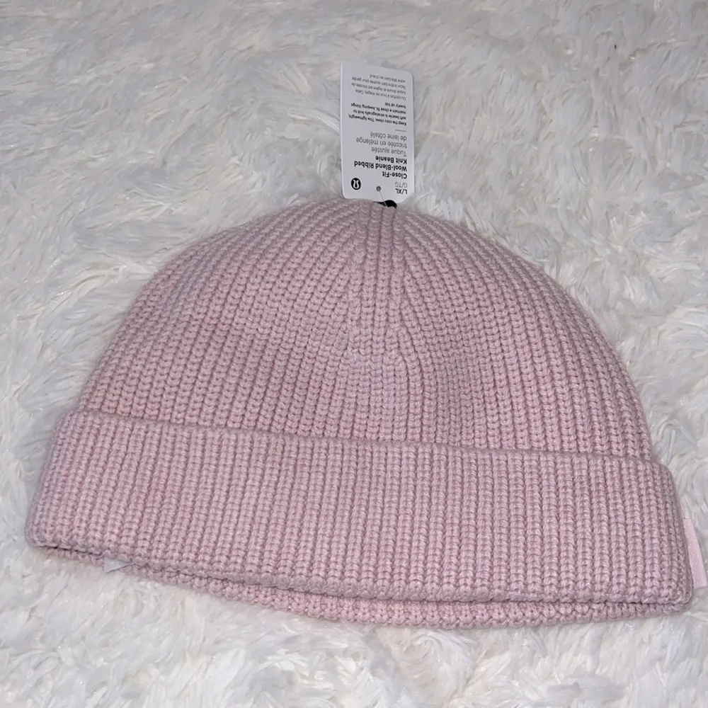 Lululemon Close Fit Wool-Blend Ribbed Knit Beanie Meadowsweet Pink L/XL NWT - Image 5