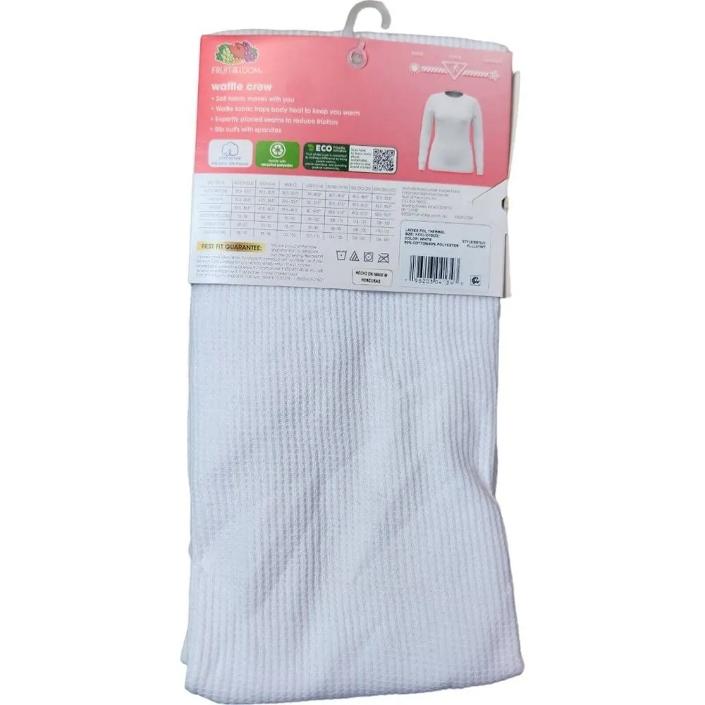 Fruit of the Loom EverSoft Women's Waffle Crew Shirt Size White 3X (22) NEW - Image 6