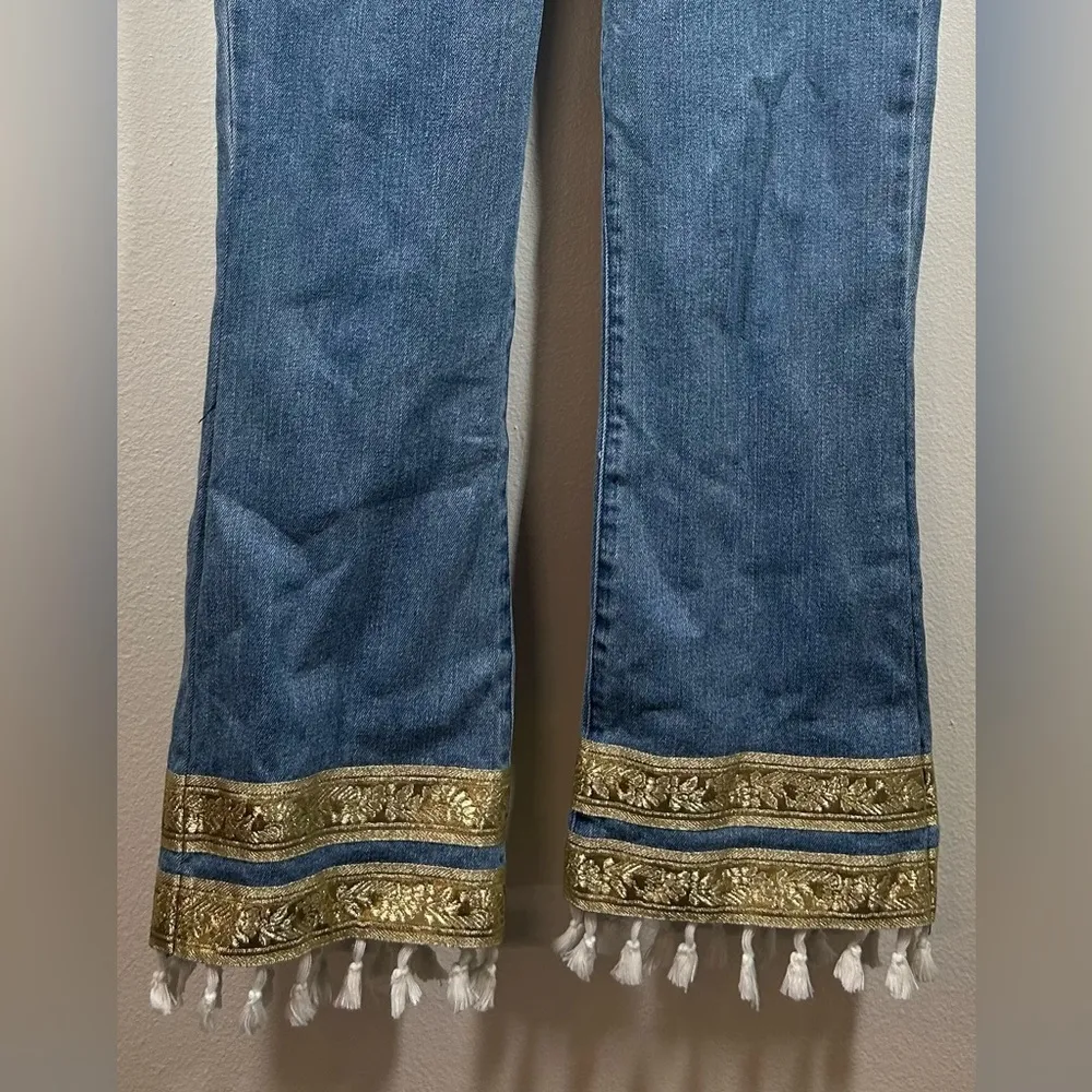 Show Me Your Mumu Miramar High-Waist Boyfriend Jeans Tassel Straight Leg 27 - Image 5