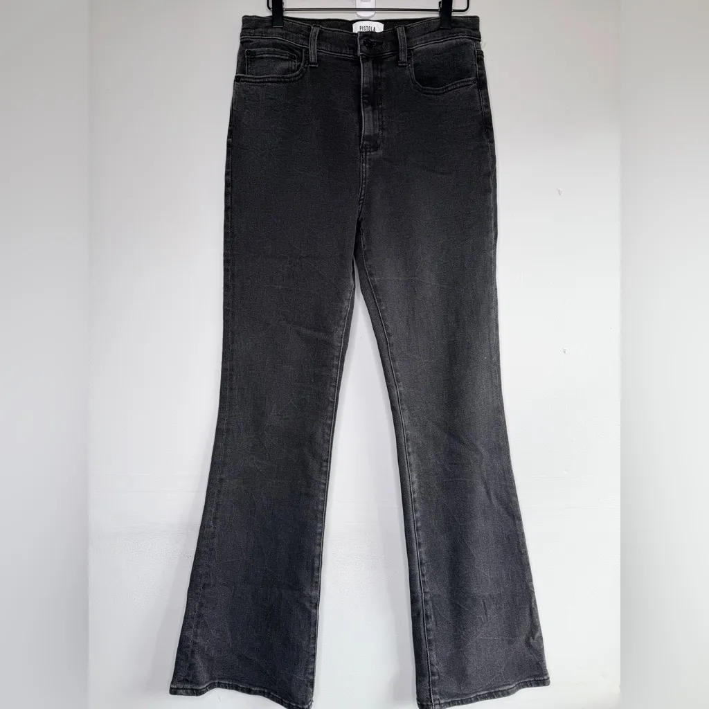 Pistola Women’s Black Dana High Rise Faded Bootcut Denim Jean Pants Size 29 - Image 3