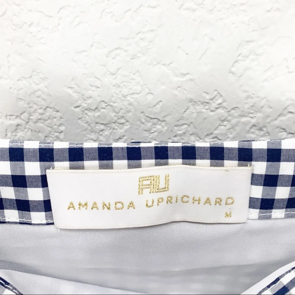 Amanda Uprichard Marise Dress Navy Gingham Ruffle - Image 5