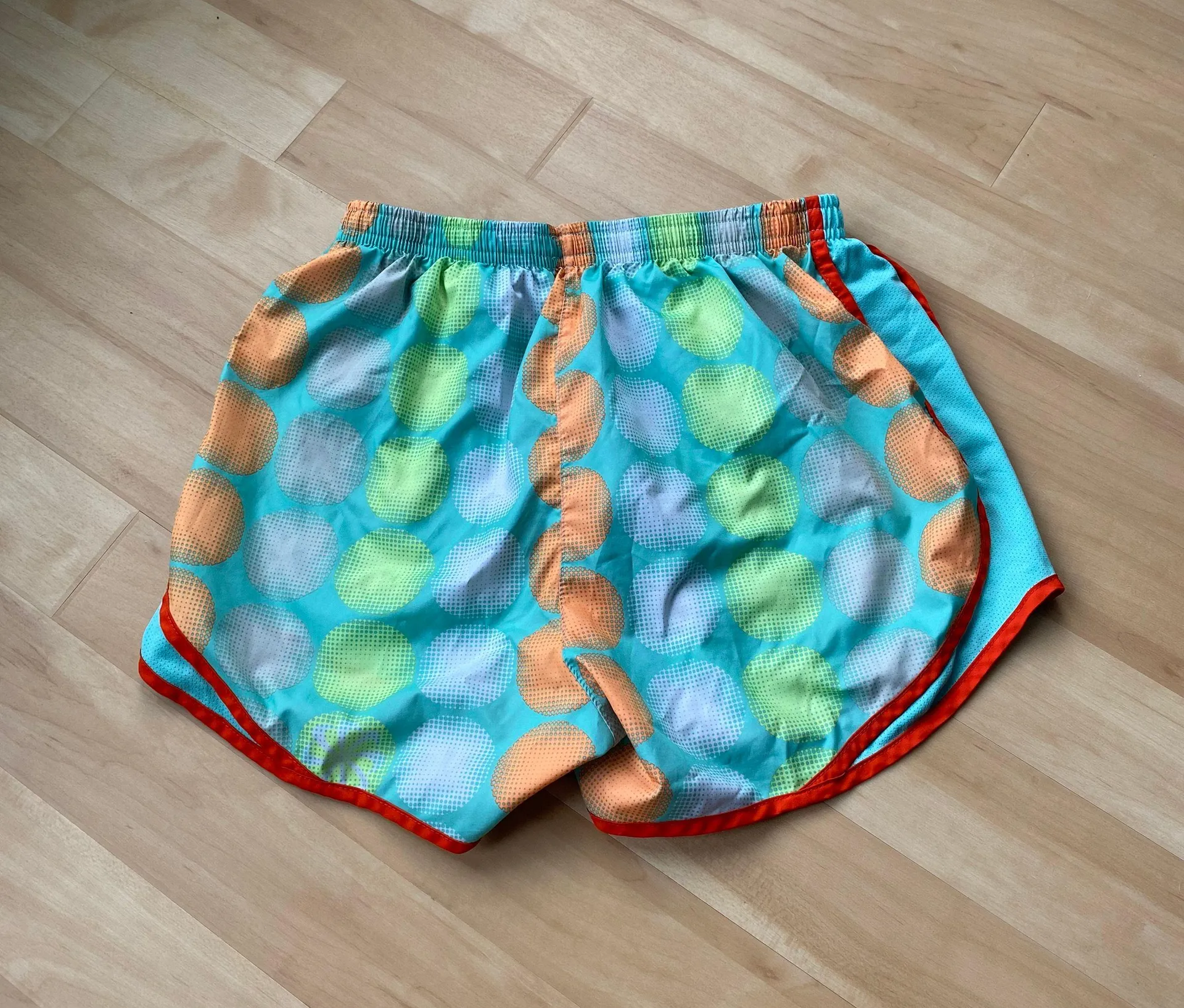 Teal Polka Dot Running Shorts - Image 3