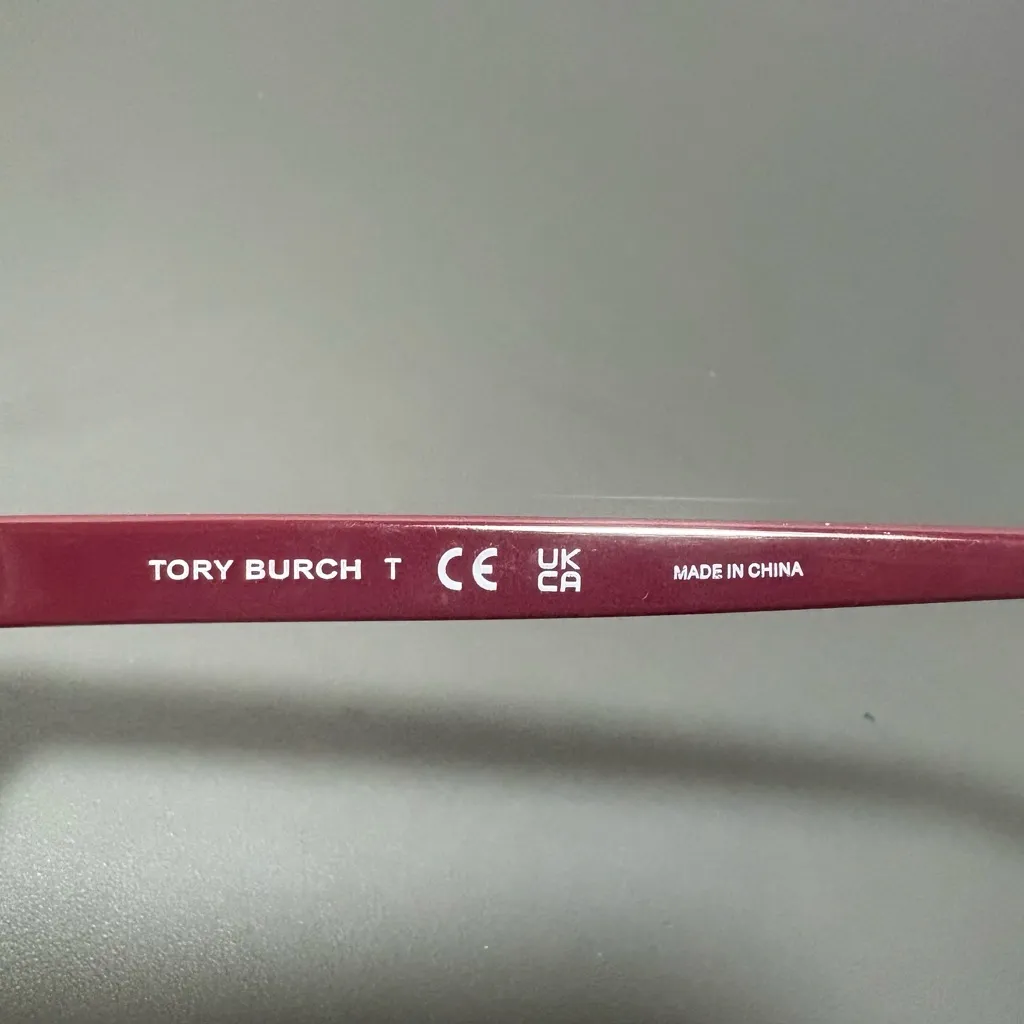 TORY BURCH Burgundy and Tortoise Eyeglasses with Orange Case - Image 7