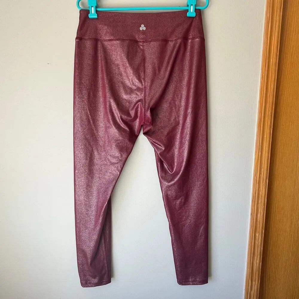Tekgear Red Shimmer Workout Leggings Size XL - Image 2