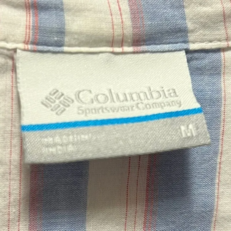 Columbia Purple blue Striped Light Weight Sun Button Up Shirt Collared Size Med - Image 5