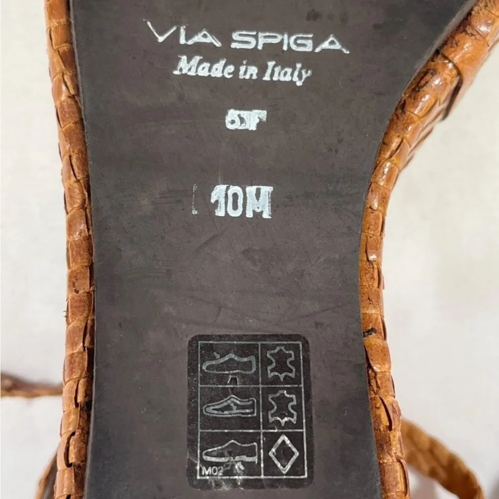 Via Spiga Women's Tan Woven Shoes/Heels Size 10M SKU 5580 - Image 7