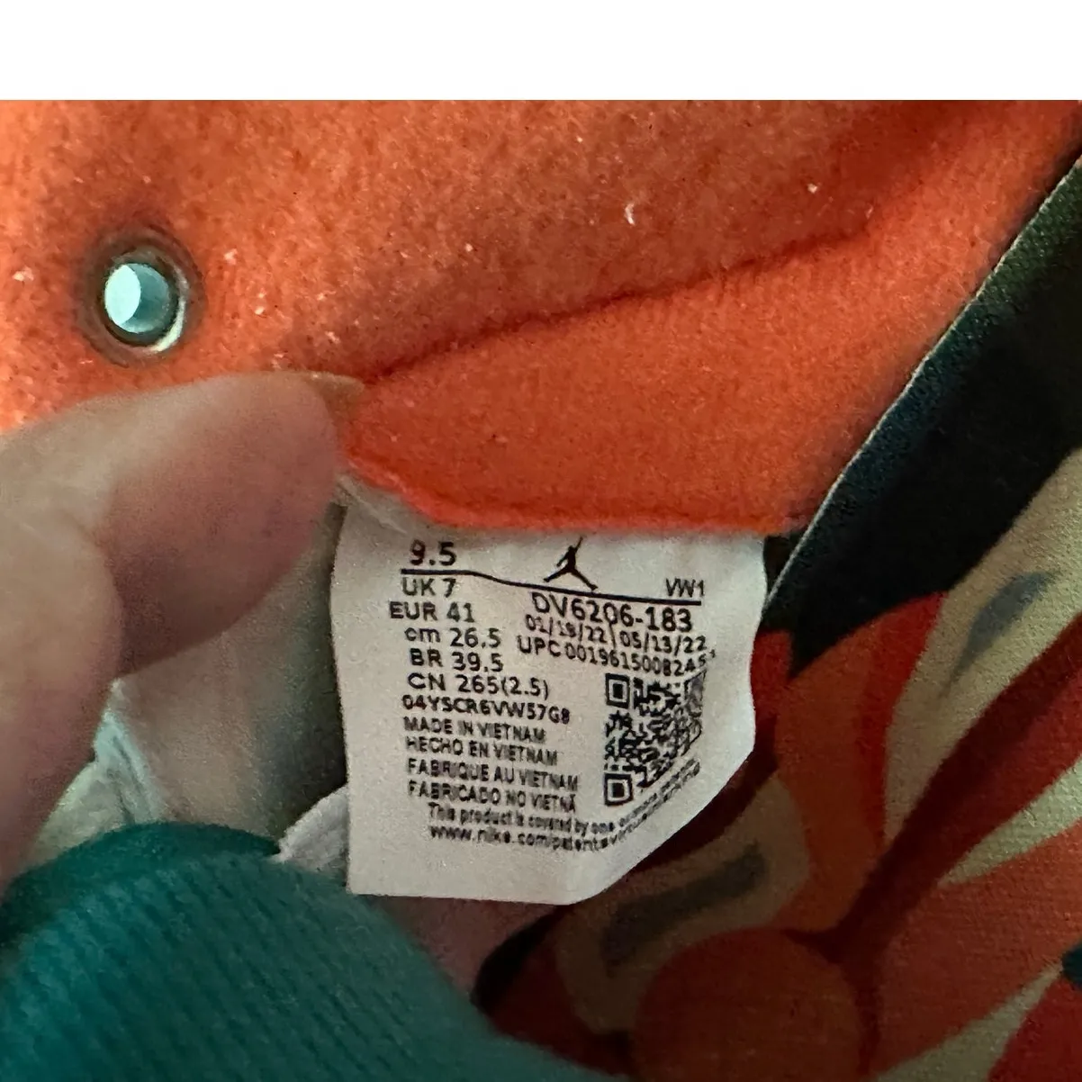 Air Jordan Titan 2 Women's Retro Low Sail/Safety Orange/Chlorophyll size 9.5 New - Image 14