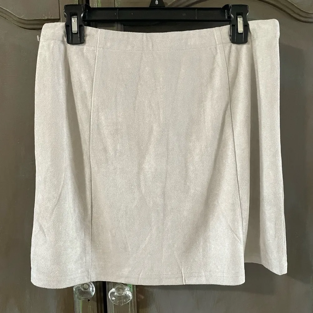 𝅺hyfve light gray faux suede miniskirt lined - Image 3