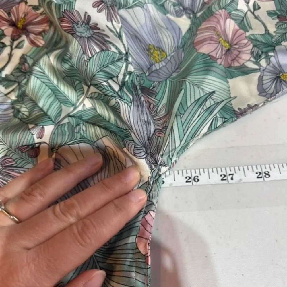 Tory Burch Robinson Floral Silk‎ Kimono Maxi Dress Hibiscus Small muumuu - Image 11