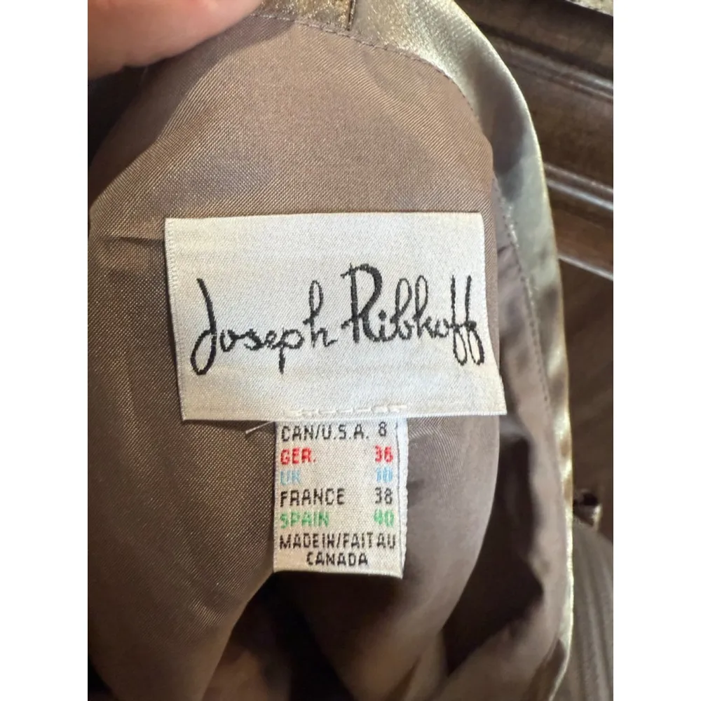 Joseph Ribkoff Gold Shimmer Blazer Women's Size 8 - Image 5