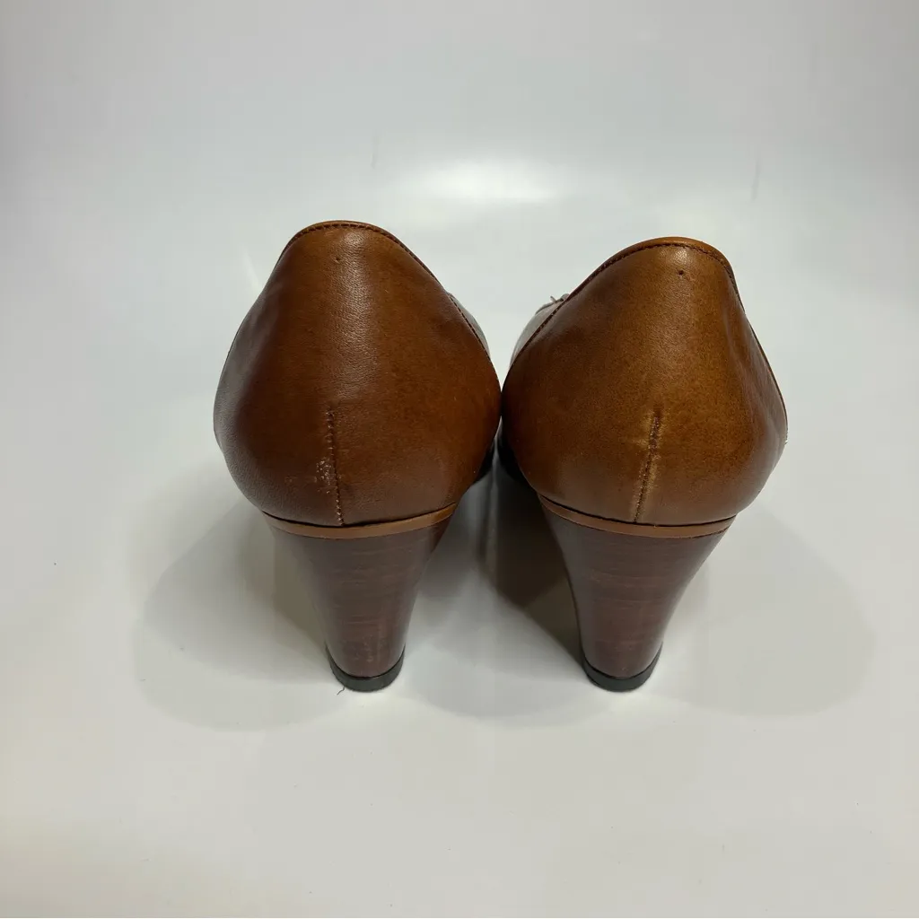 Vintage Nine West pumps brown leather dressy professional business womens size 9 - Image 4