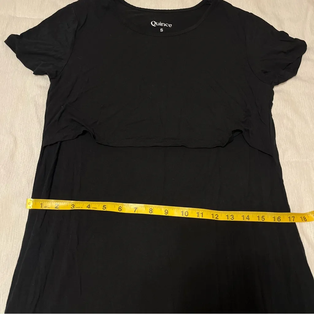 Quince Black Bamboo Jersey Maternity & Nursing Lounge Midi Dress - Image 5