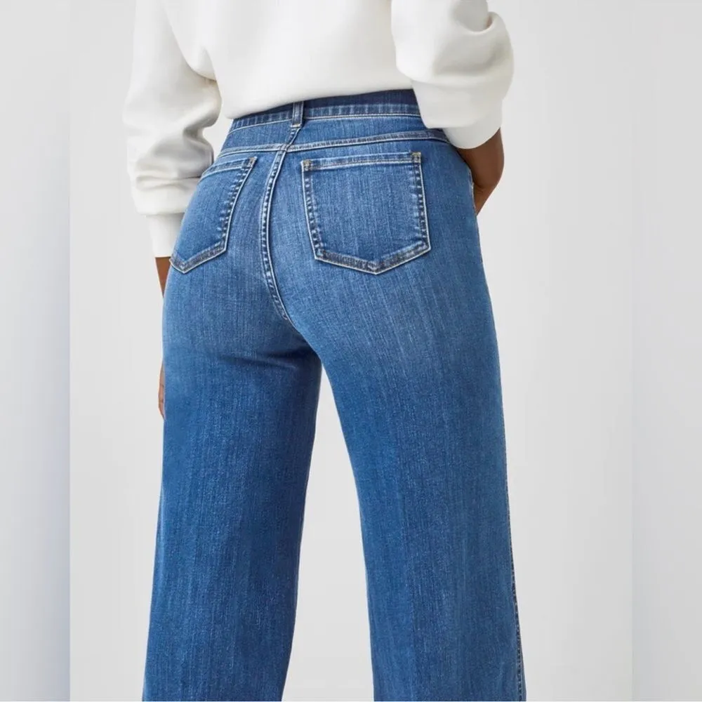 NWT SPANX 20407 Seamed Front Wide Leg in Vintage Indigo Pull-on Jeans Size XS - Image 16