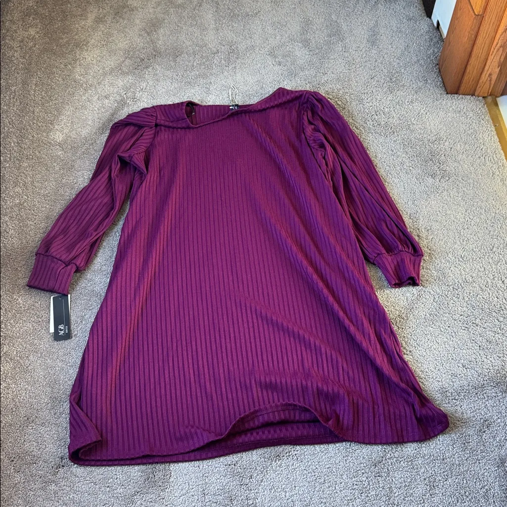 AGB Ribbed Plum Purple Dress SIZE 1X - Image 6