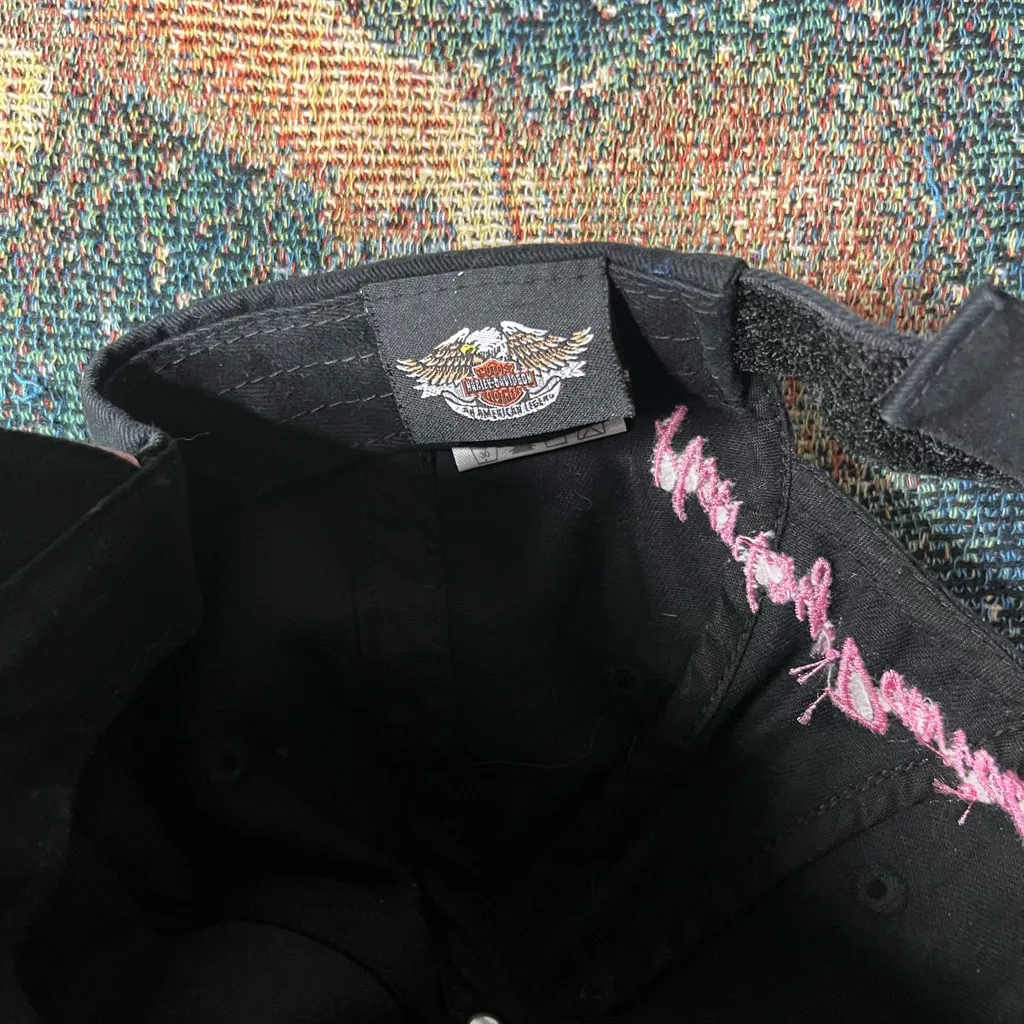 Harley‑Davidson Women’s Black & Pink Adjustable Hat Velcro Strapped Streetwear - Image 10