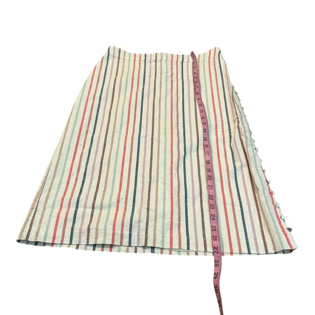 MADEWELL button slit midi skirt in flecked rainbow stripe - Image 3