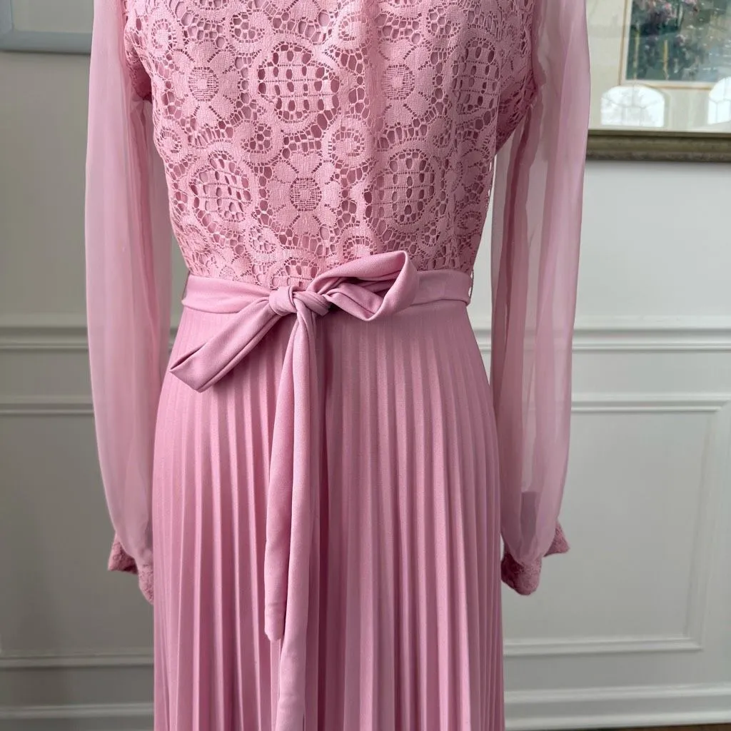 Vintage 70s Mister Jay Pink 2pc Dress and Vest S M Size 6 - Image 8