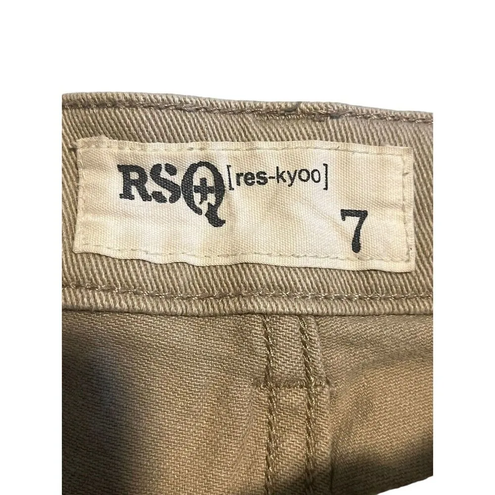 Rsq Jeans Denim Malibu Cuff Shorts Women's Size 7 Brown Tan Short - Image 5
