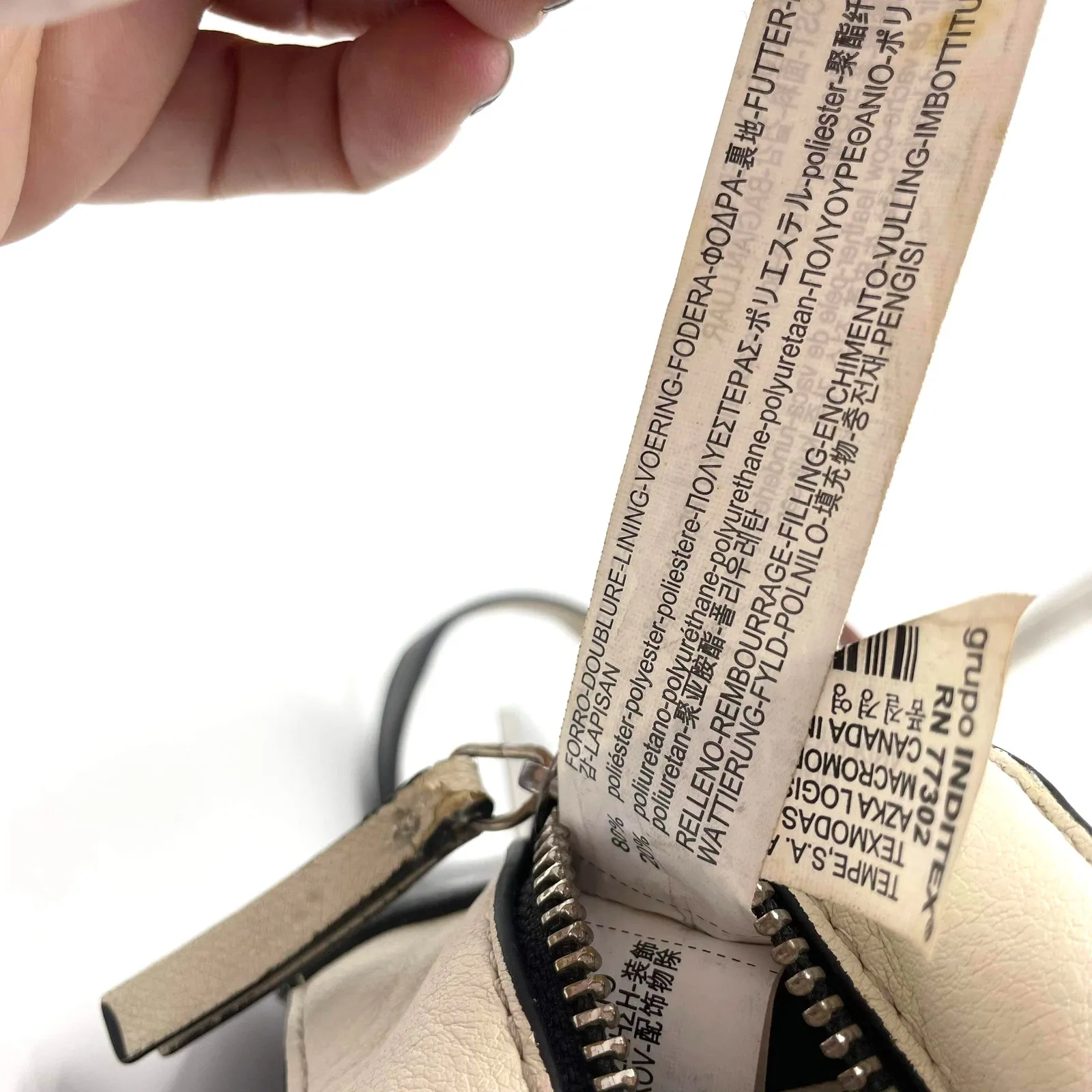 ZARA Red Black White Leather Colorblock Crossbody Handbag - Image 9