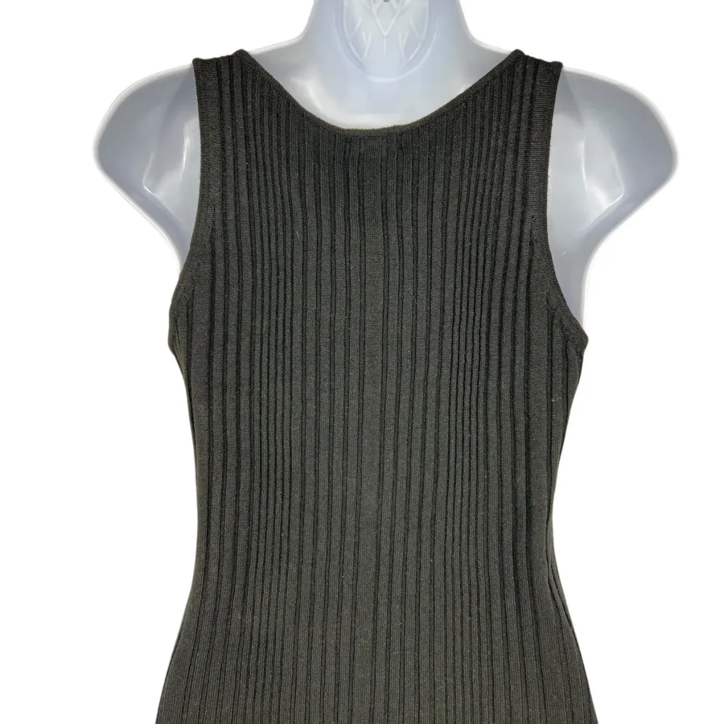 Halogen Black Ribbed Knit V-Neck Sleeveless A-Line Dress Size XS NWOT - Image 4