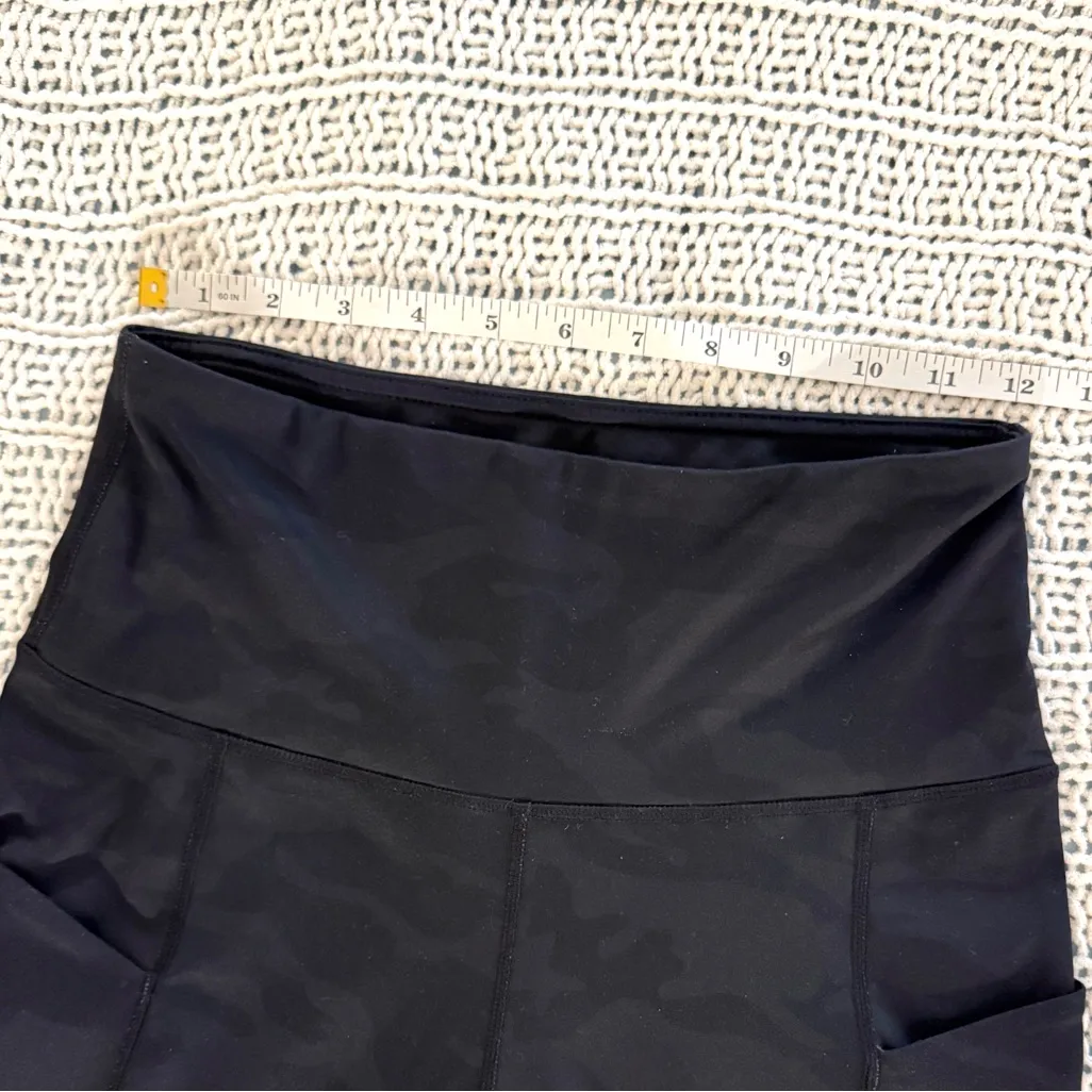 Ododos Black Camouflage High Waist Full Length Pocket Workout Gym Leggings Small - Image 4