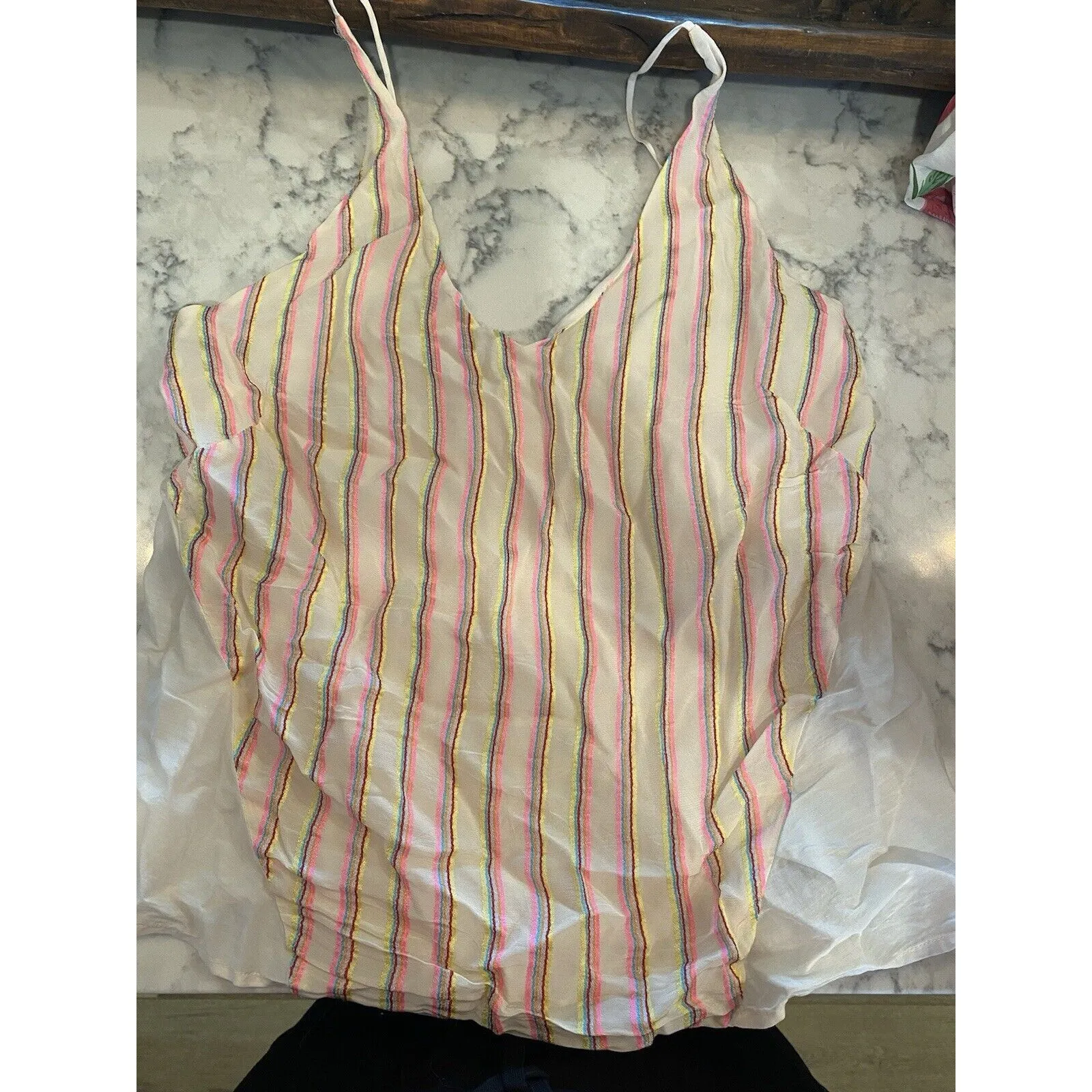 J Brand Neon Stripe Tank Top Size Large‎ - Image 2