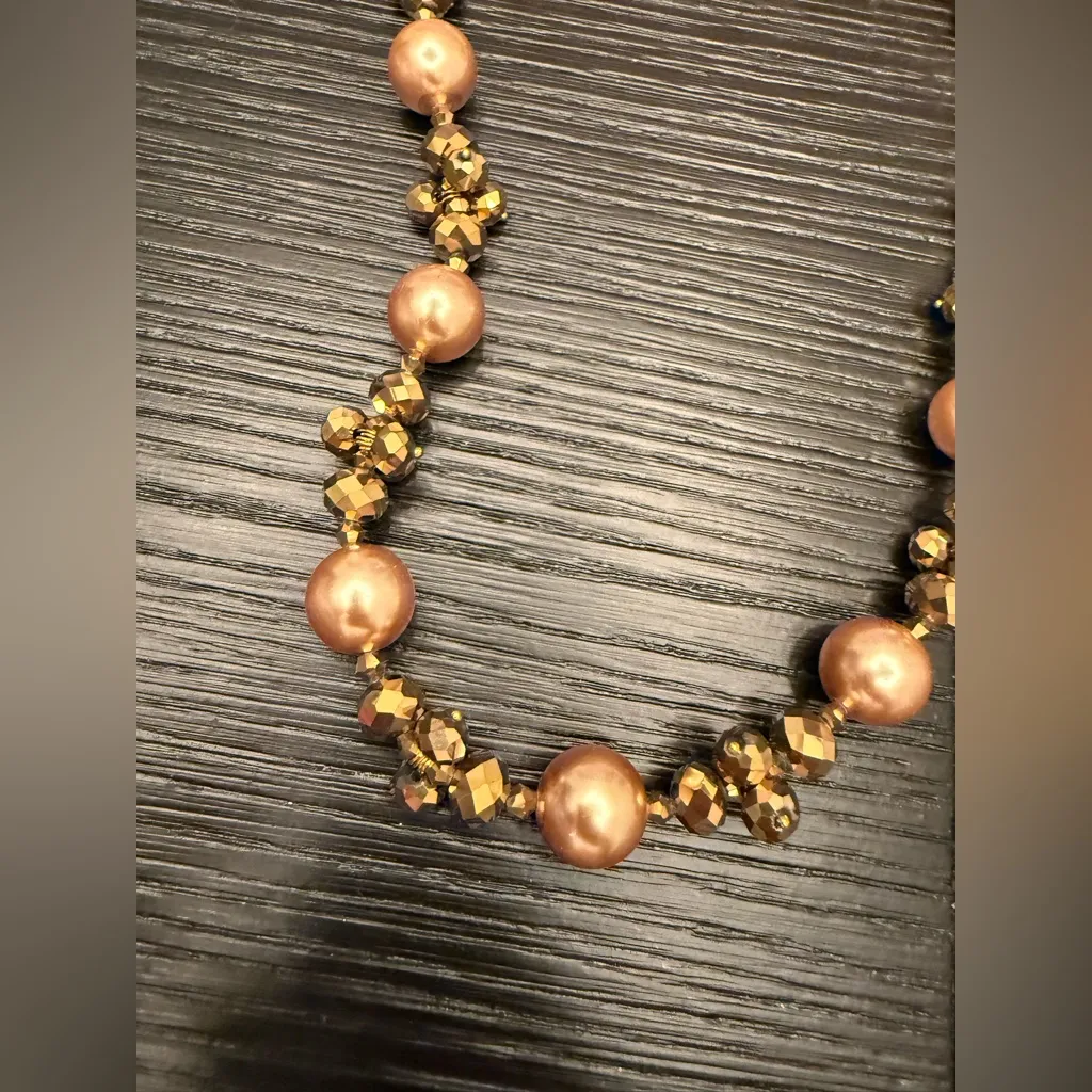 NWT Hush Beaded Necklace and Earrings Jewelry Gift Set Brown Gold Orange - Image 3