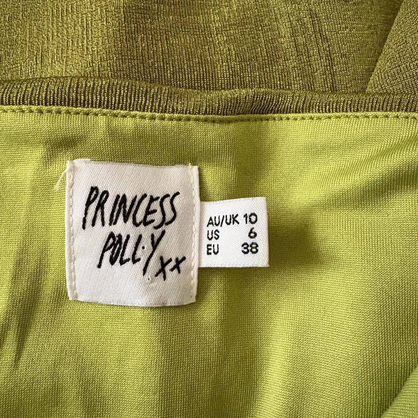 Princess Polly Zamia Cutout Halter Bodycon Mini Dress Metallic‎ Green US Size 6 - Image 6