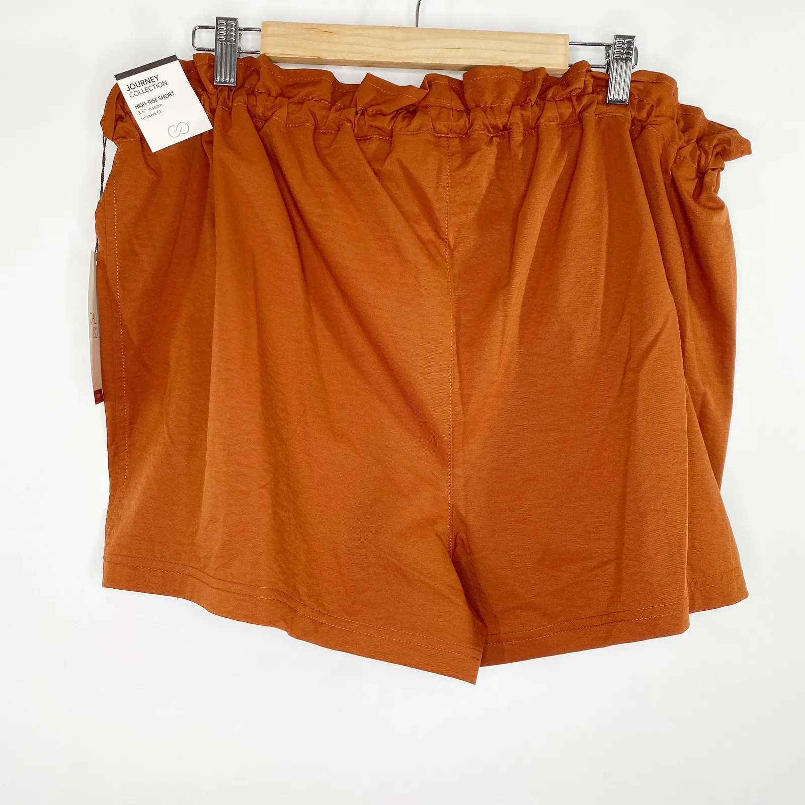 CALIA Carrie Underwood Paperbag Caramelized Walnut Shorts Women's Size XXL NWT Orange - Image 2