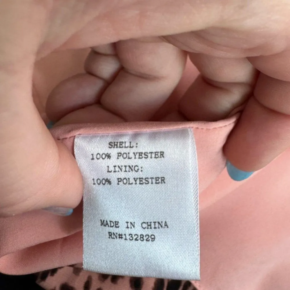 Superdown Revovle kensley high slit shift dress Medium Pink Leopard Cheetah - Image 6