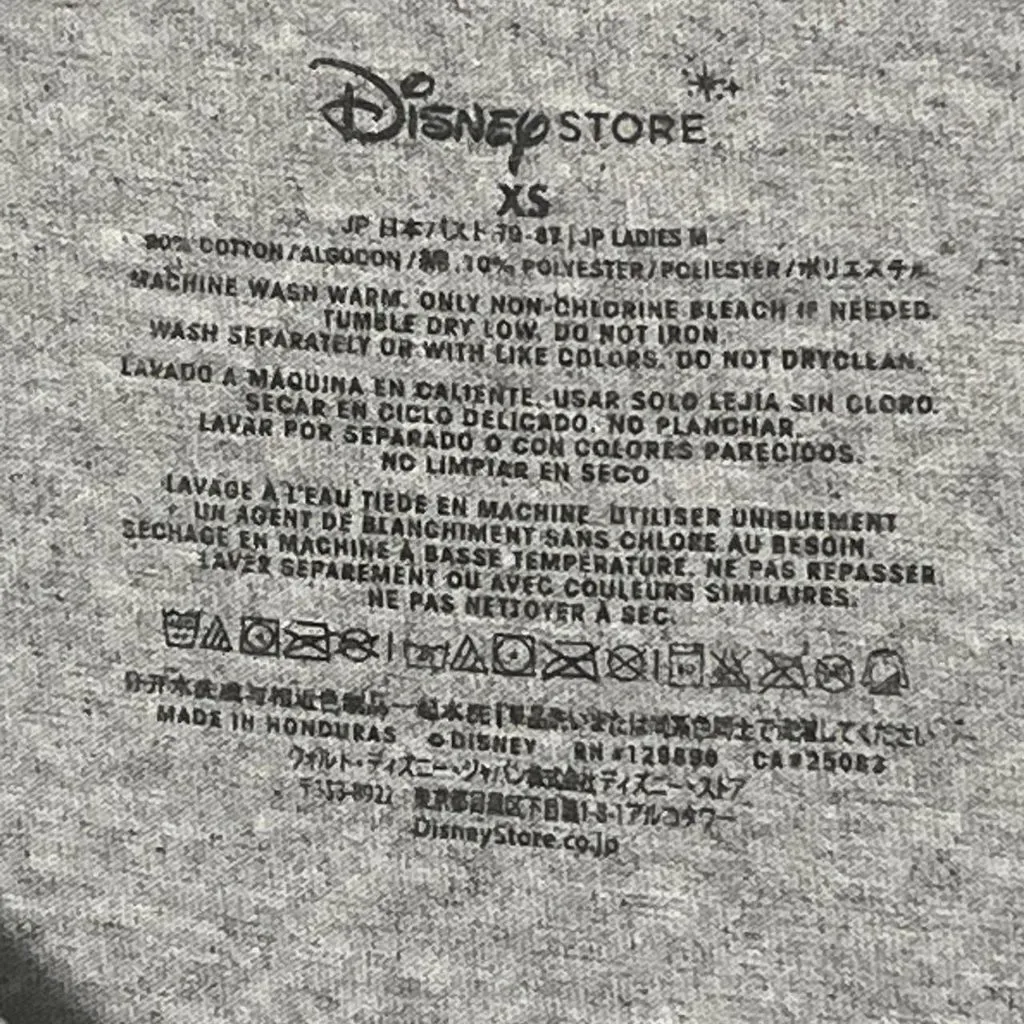 Disney Store Disney Mickey & Minnie grey and white polka dot tee U-line‎ Neck XS - Image 4