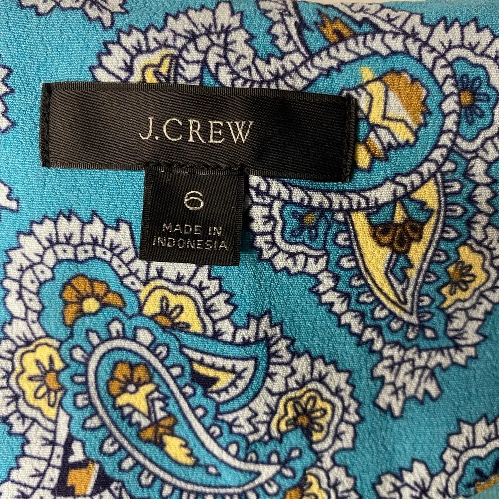 J. Crew ReImagined Long Floral Bohemian Button Dress Size 6. Teal Multic… - Image 4