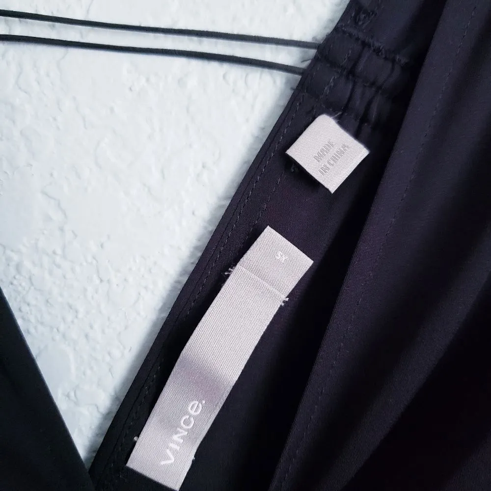 Vince‎ Black V-neck Stretch Silk Blouse - Image 5