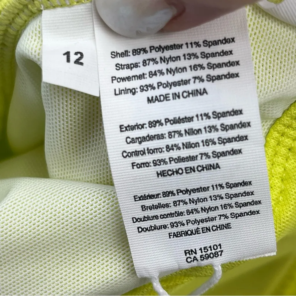 Bleu‎ by Rod Beattie Square Neck One Piece Swimsuit Chartreuse Yellow SZ 12 NEW - Image 7