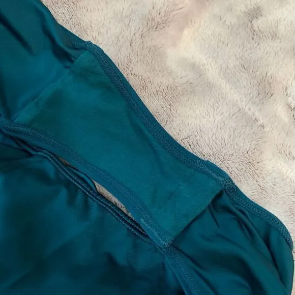 Auden Women's Sheer Floral Lace Square Neck Tank Lingerie Bodysuit Green - Image 5