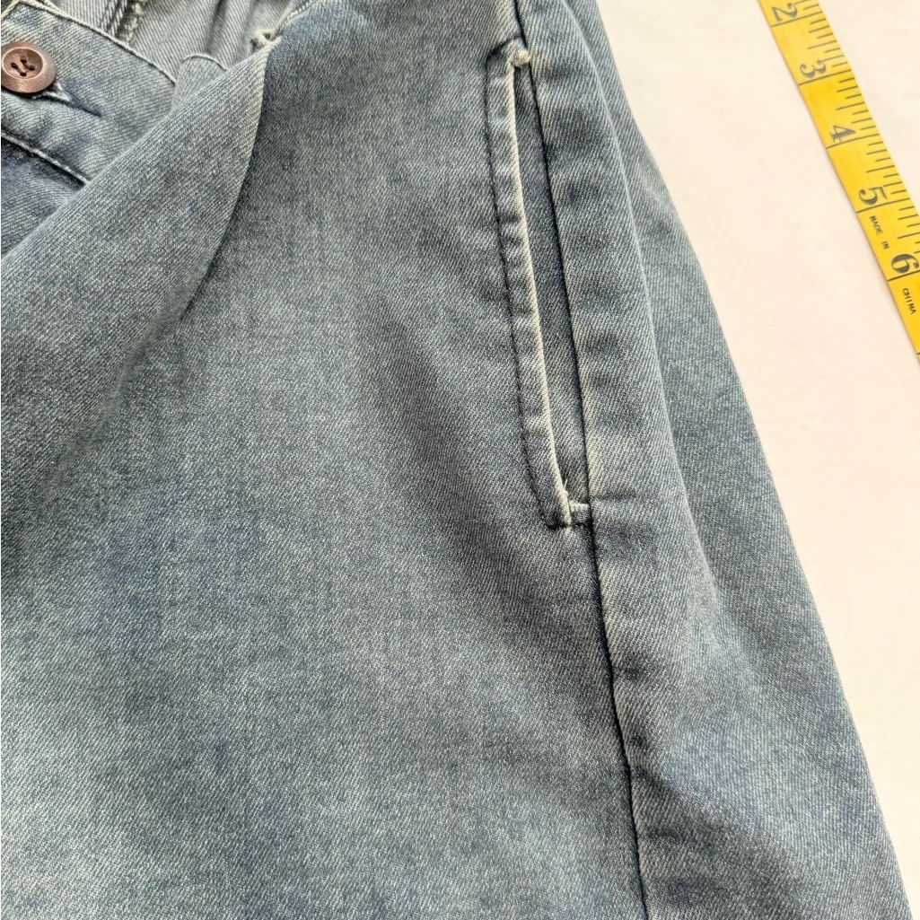 Vintage Denim Shorts for Women Size M High Waist Loose Fit with Front Pleats Blue Size M - Image 11