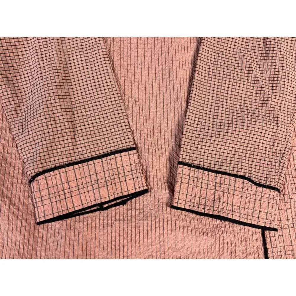 Ali Miles Tunic Size Small Pink Black 3/4 Sleeves Buttons Lagenlook Artsy Work - Image 5