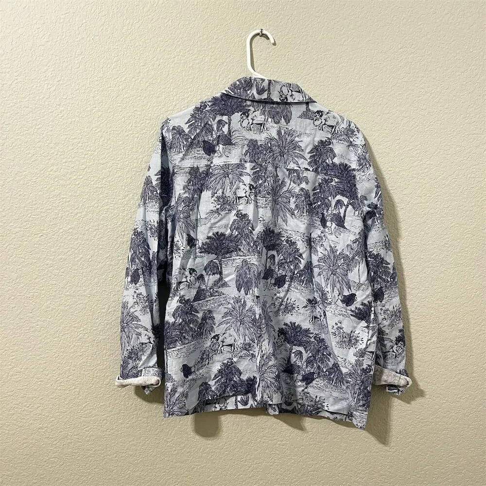 Johnny Was Women's Floral Blue Amichi Worker Jacket Size L - Image 7