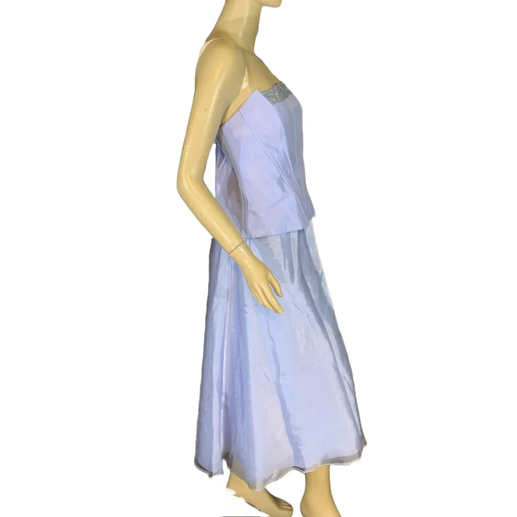 VINTAGE Y2K LAVENDER PURPLE STRAPLESS BODICE & FULL SKIRT FORMAL WEAR SET (8) - Image 3