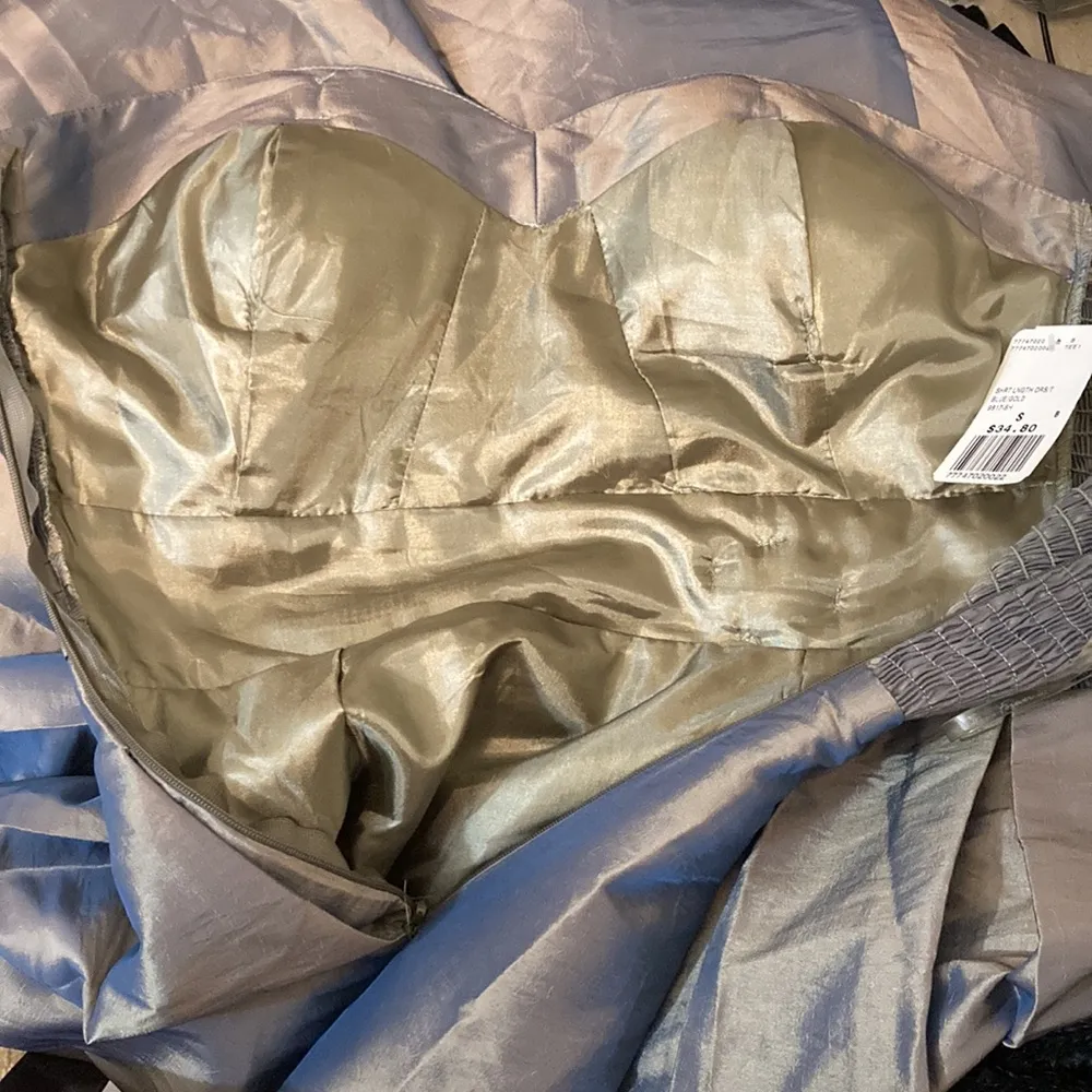 NWT Twenty One metallic Party dress size Small strapless sweetheart poof - Image 8