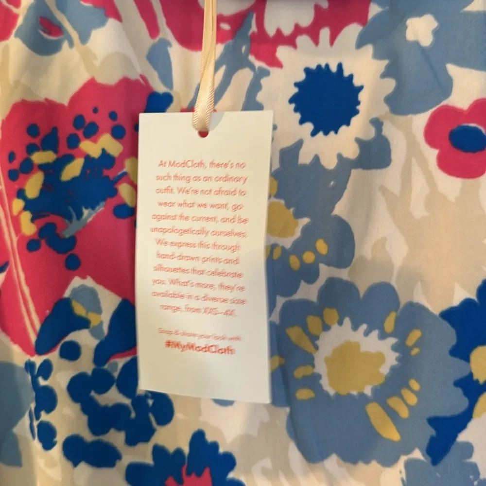 Modcloth Exciting Find Floral Belted Shirt Dress Secretary 50's Small NWT - Image 10