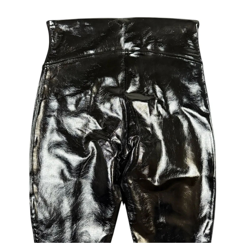 Spanx Faux Patent Leather Leggings Pants Black Women’s Medium Petite High Shine - Image 5
