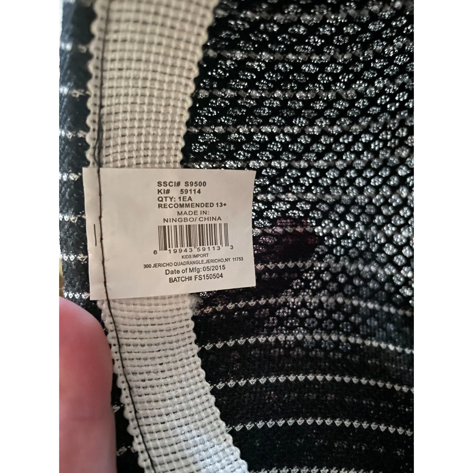 EUC Black and white pinstripe woven fedora hat, one size - Image 5