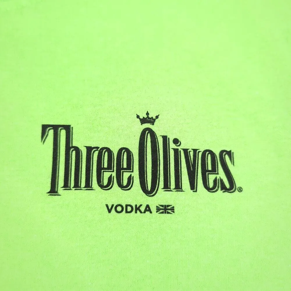 Three Olives Neon Electric Green Unisex Crewneck T - Image 4