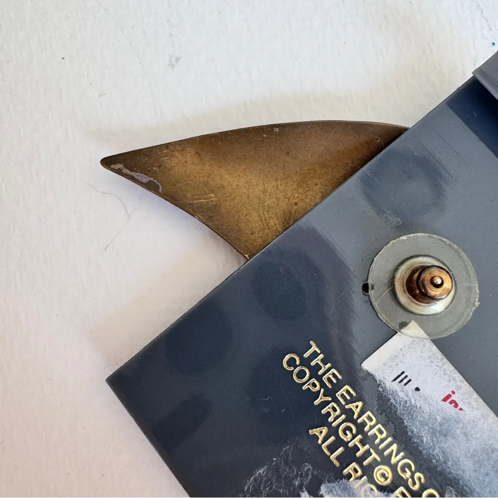 Vintage Edgar Berebi Purple Moon Shaped Earrings Pierced 1980s - Image 3