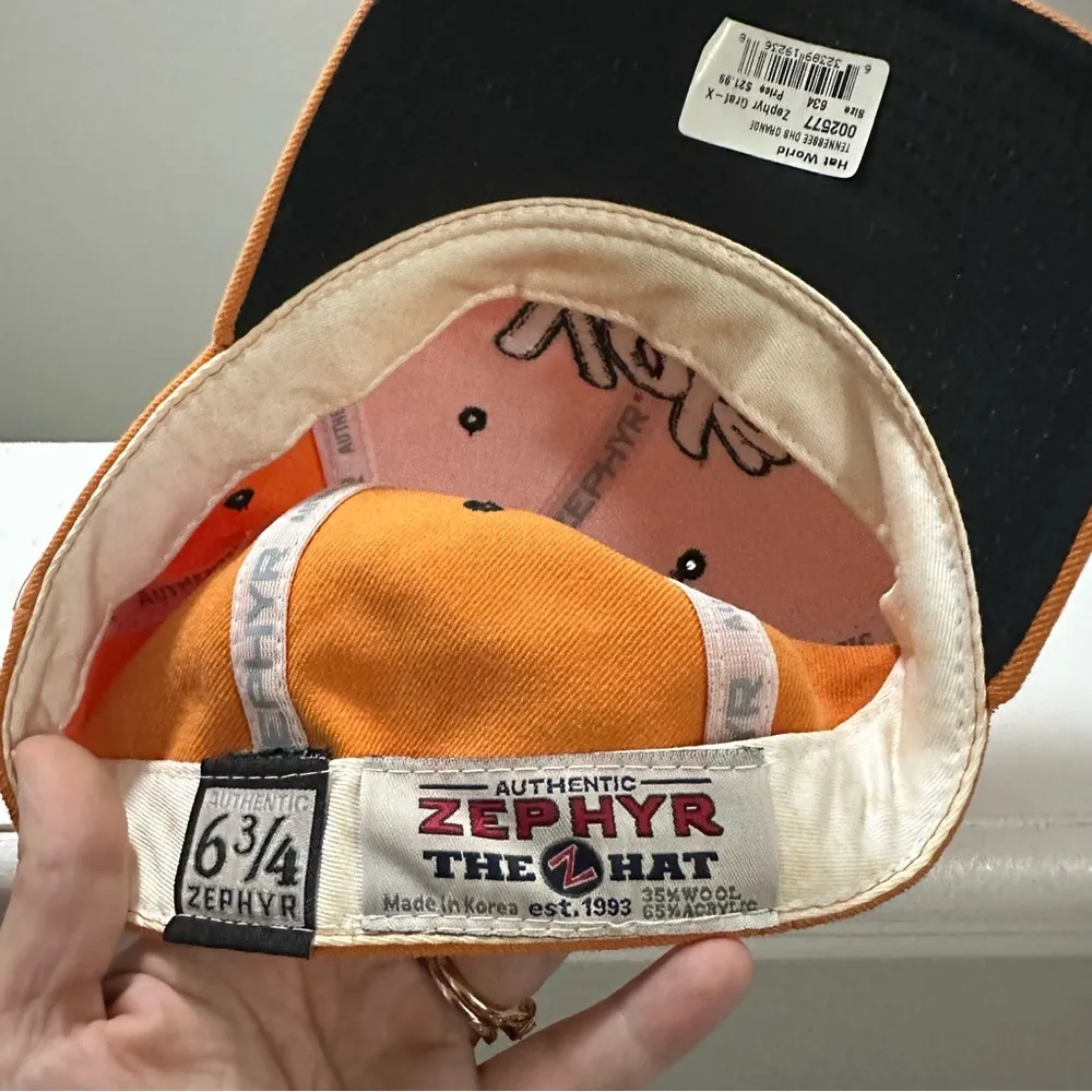 TN Volunteers Vols Orange Baseball Hat Cap Sz 6 3/4 white embroidered vtg logo - Image 3