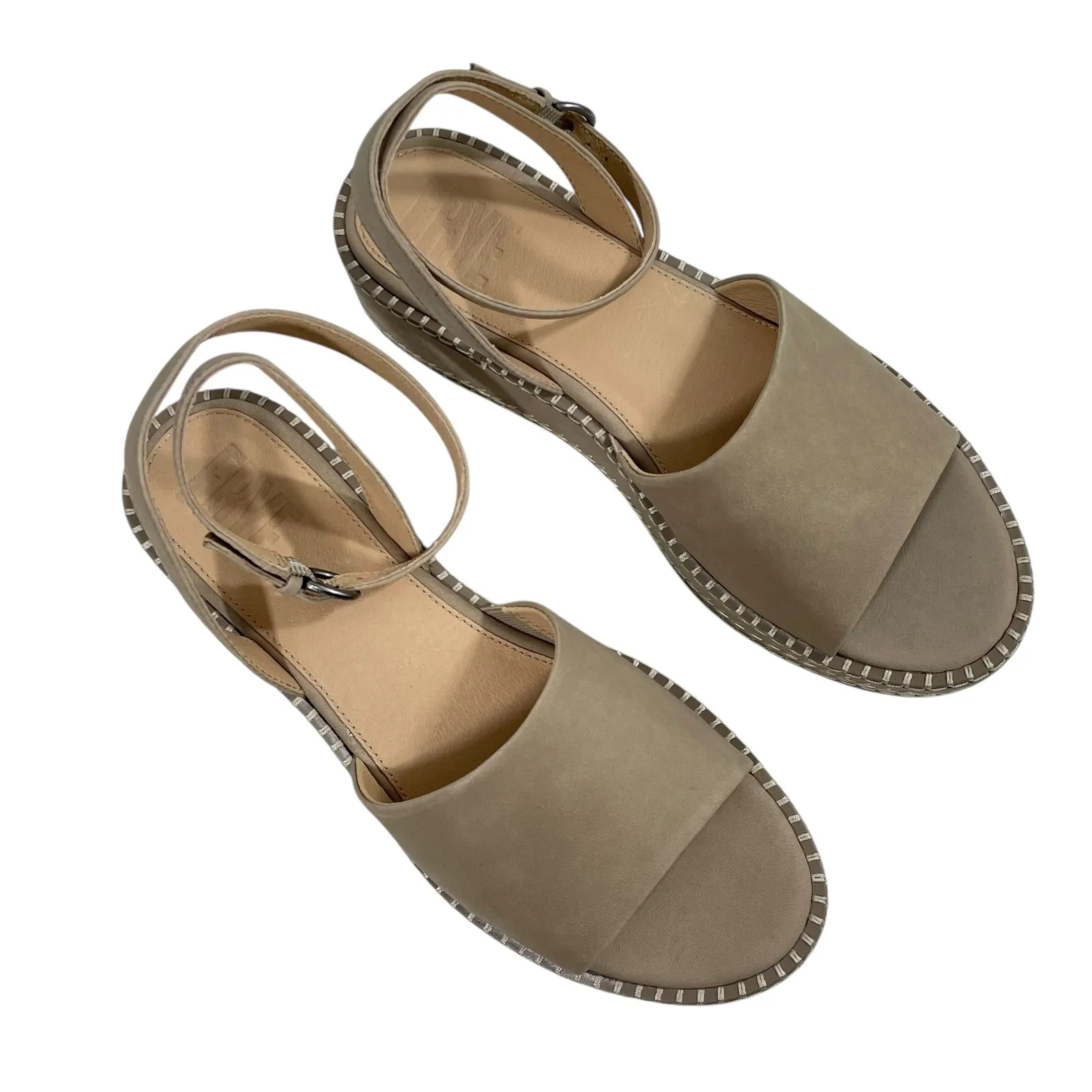 NEW FRYE Joy Ankle Strap Platform Sandal Clay Espadrille Wedge Shoes Size 9 - Image 2
