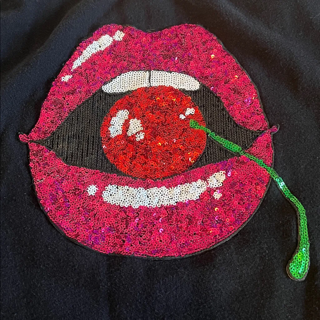 Yellowcake Sequined Sweatshirt Black Size Medium - Image 6