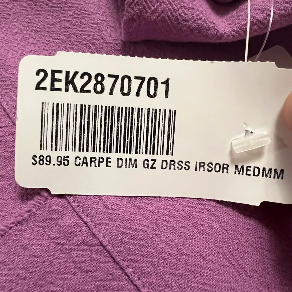 Soft Surroundings Carpe Diem Gauze Dress Raw Edges Iris Orchid NWT Size Medium - Image 7